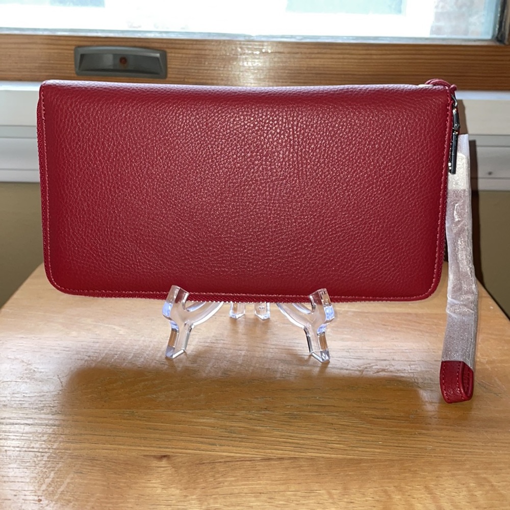 Cherry Red Zippy Wristlet/Wallet NWT 9”x5”